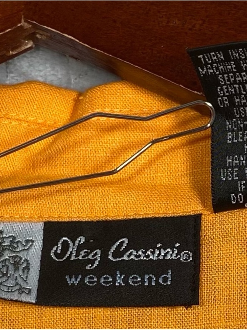 VTG Oleg Cassini Flamingo Embroidered Beaded Fringe Resort Top Orange Size XL - Picture 8 of 10